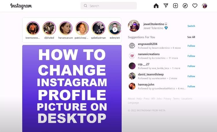 Changing Instagram Profile Picture from Browser